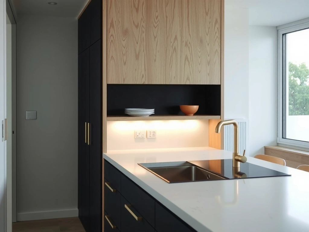 Custom millwork in a Parisian kitchen