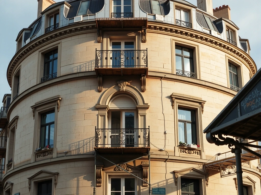 Historic Parisian building facade under careful restoration